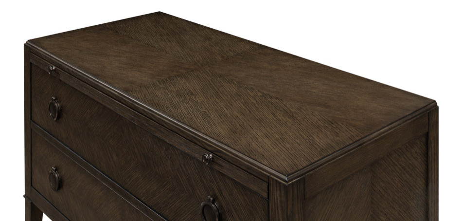 Ladlow Chest 2 Drawers Artisan Gray Finish   Transitional   Accent Chests And Cabinets   by Sideboards and Things  Houzz