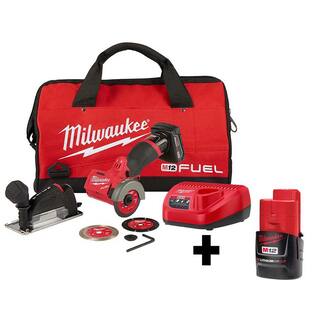 MW M12 FUEL 12V 3 in. Lithium-Ion Brushless Cordless Cut Off Saw Kit with Bonus M12 2.0 Ah Battery 2522-21XC-48-11-2420