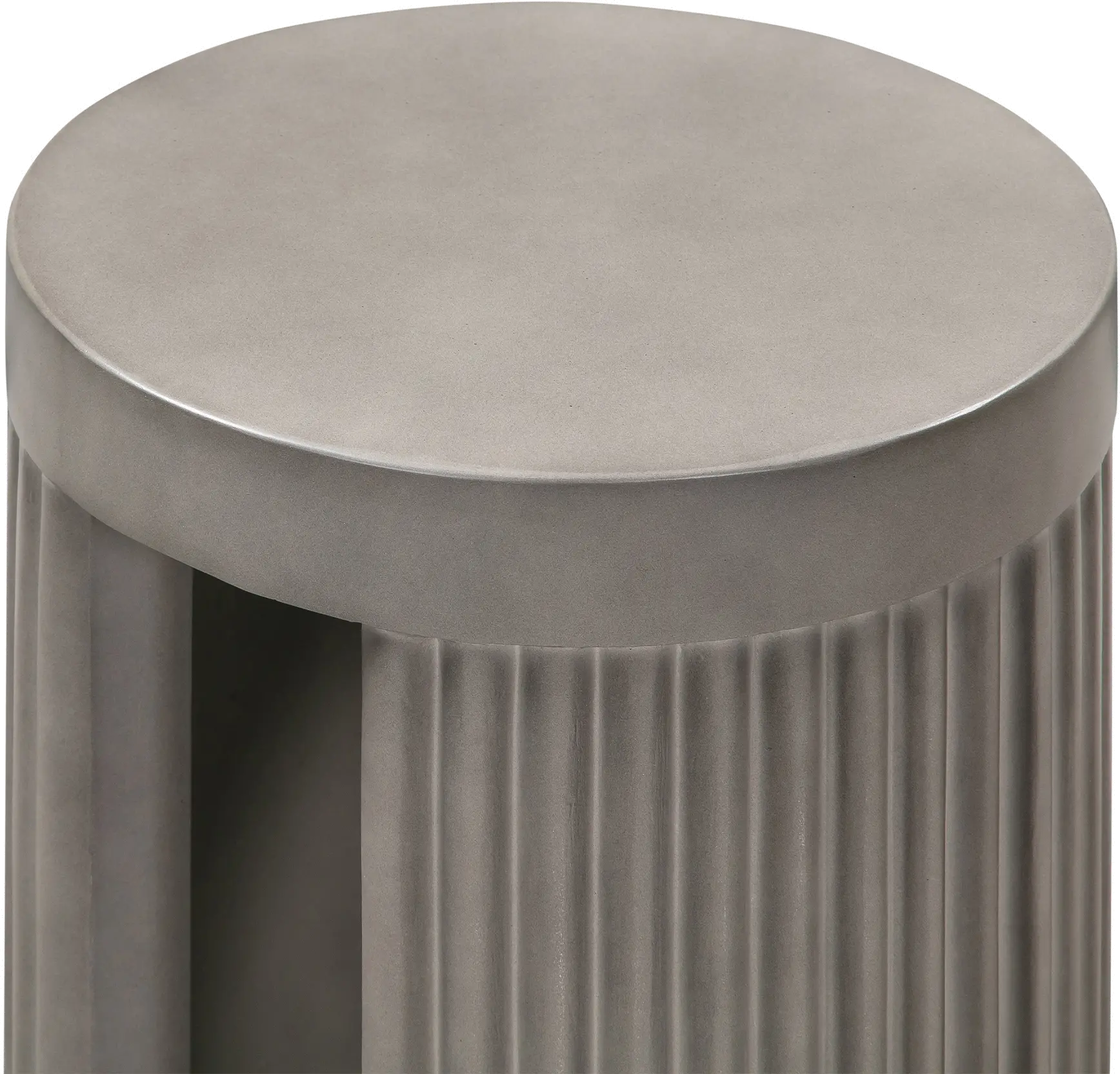 Wave Round Indoor/Outdoor Gray Concrete End Table