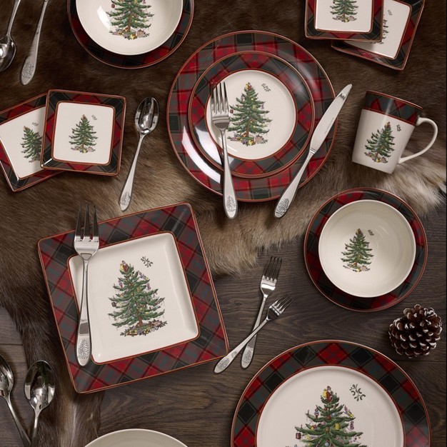 Spode Christmas Tree Tartan 7 75 Inch Salad Plate 7 75 Inch