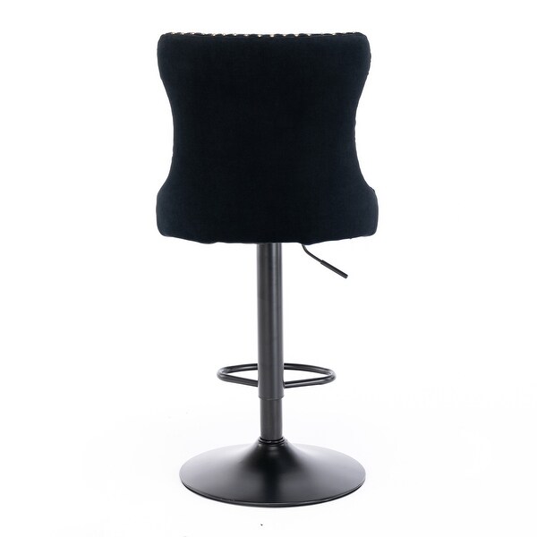 Swivel Velvet Barstools Adjusatble Seat Height From，Backs Comfortable Tufted for Home Pub(Set of 2)