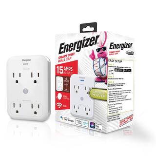 Energizer Smart Wi-Fi Wall Tap 4 Outlet Works With AlexaSiriGoogle Assistant EWT3-1000-WHT