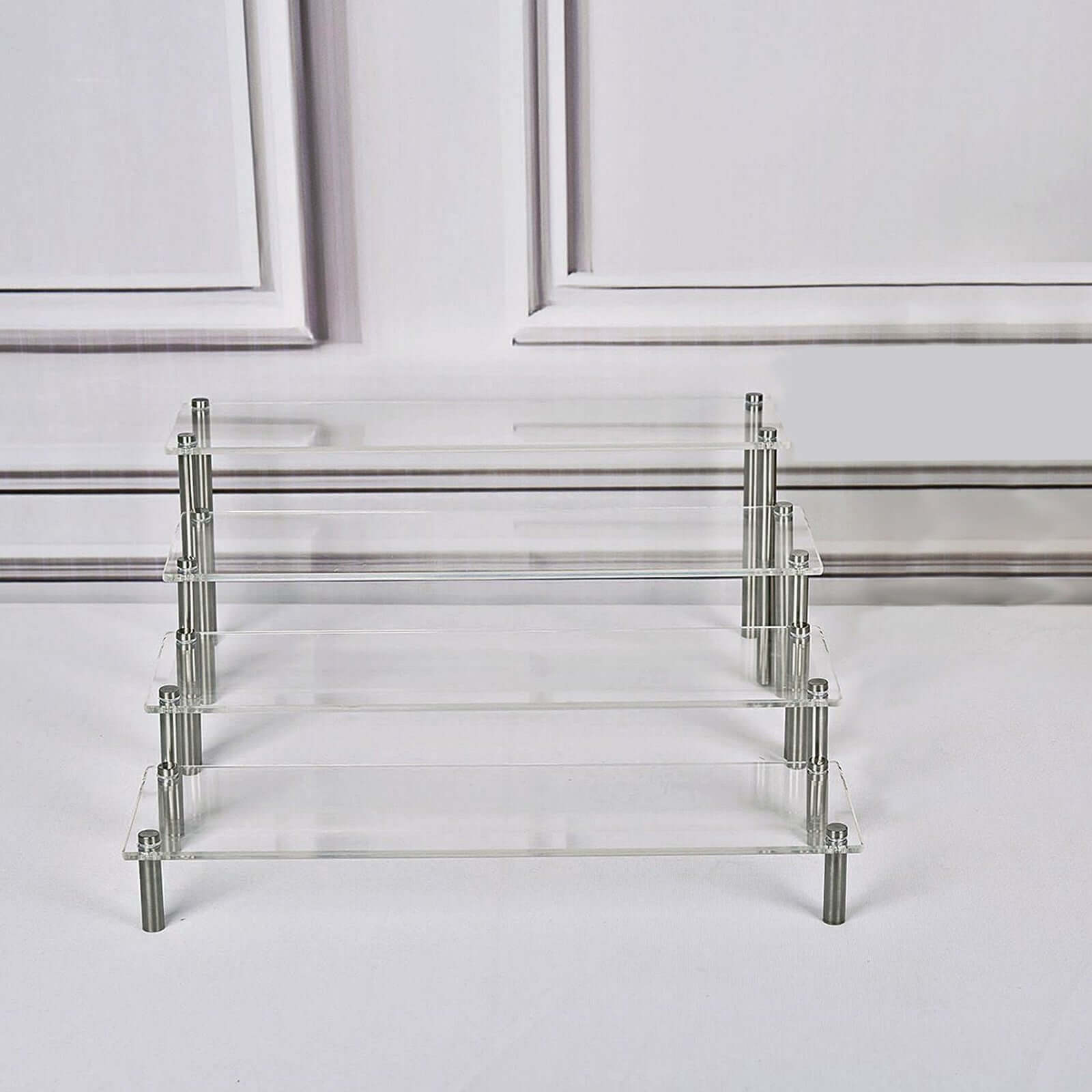 Set of 4 Clear Premium Acrylic Risers Dessert Display, Cupcake Holder Dessert Stand