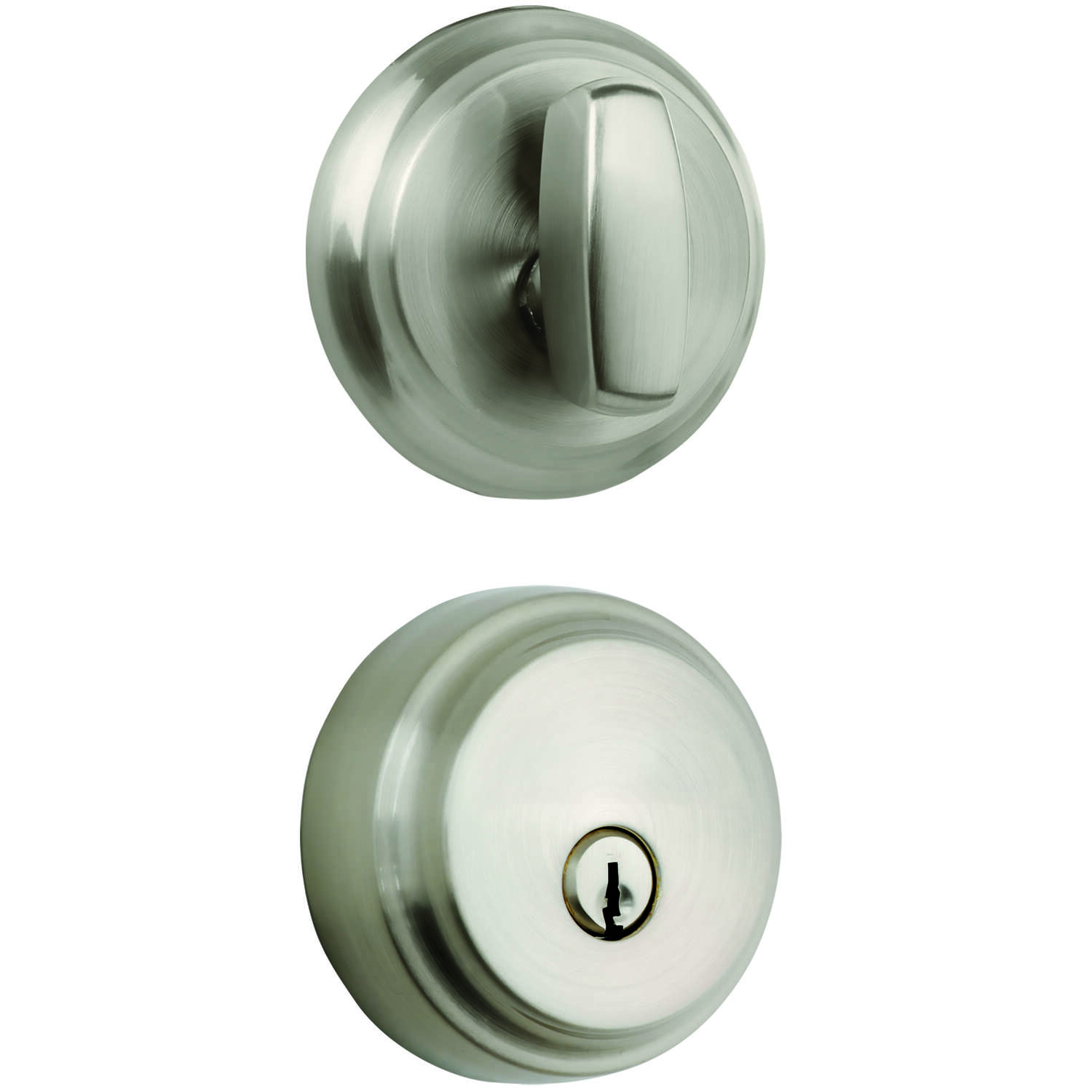 Brinks Push Pull Rotate Satin Nickel Steel Deadbolt