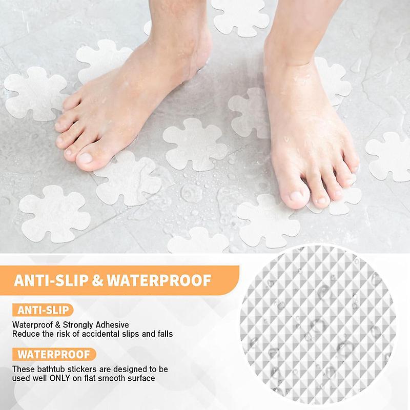 12Pcs Shower Stickers Non Slip Bathtub Strips with Scraper for Bath Tub Shower Floor Stairs Ladders