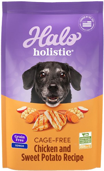 Halo Holistic Complete Digestive Health Grain-Free Chicken and Sweet Potato Recipe Senior Dry Dog Food