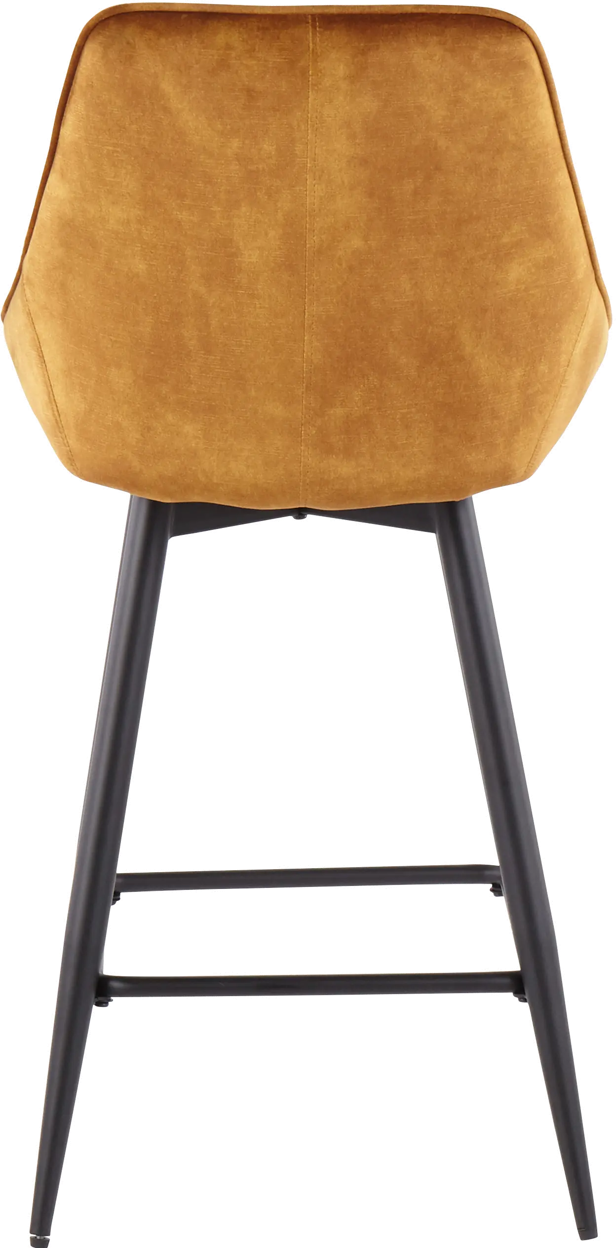 Diana Golden Yellow Velvet Swiveling Counter Stools， Set of 2