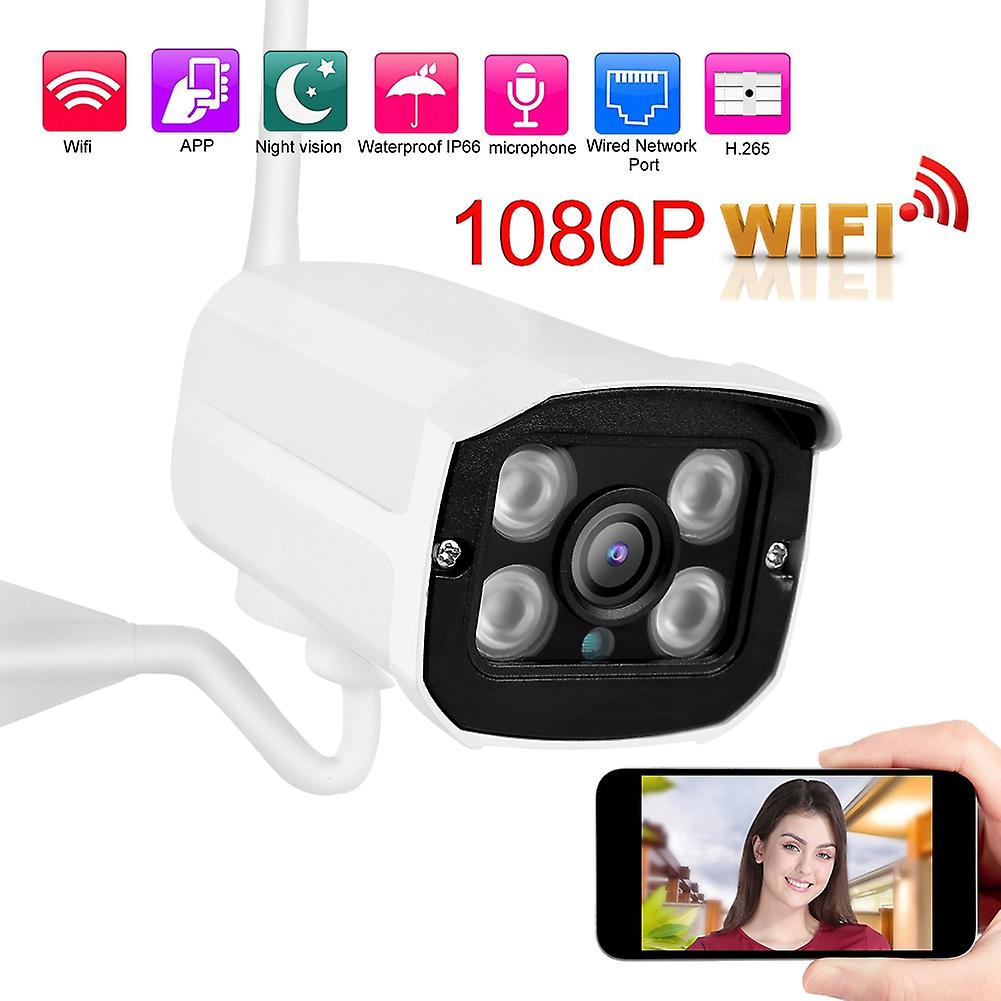 Q8 Outdoor Waterproof 1080p Wifi Bullet Camera Cctv Home Security System 110-240v(eu)