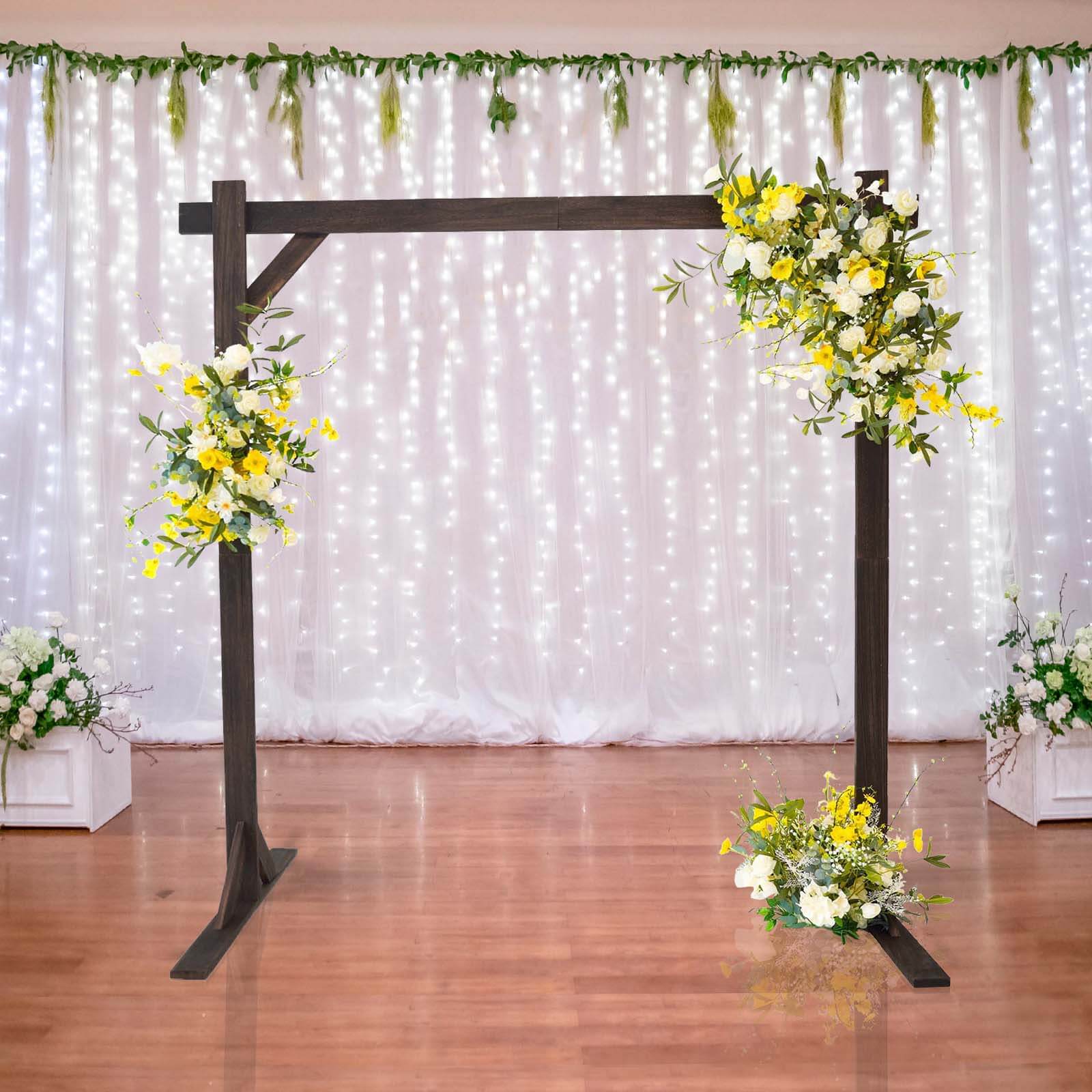 Heavy Duty Wooden Square Frame Wedding Ceremony Backdrop Stand 7ft