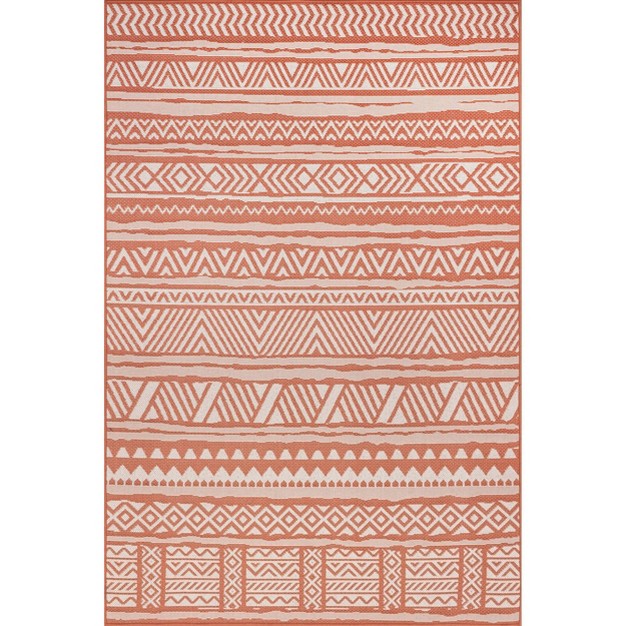 Nuloom Abbey Tribal Striped Indoor outdoor Area Rug Pink