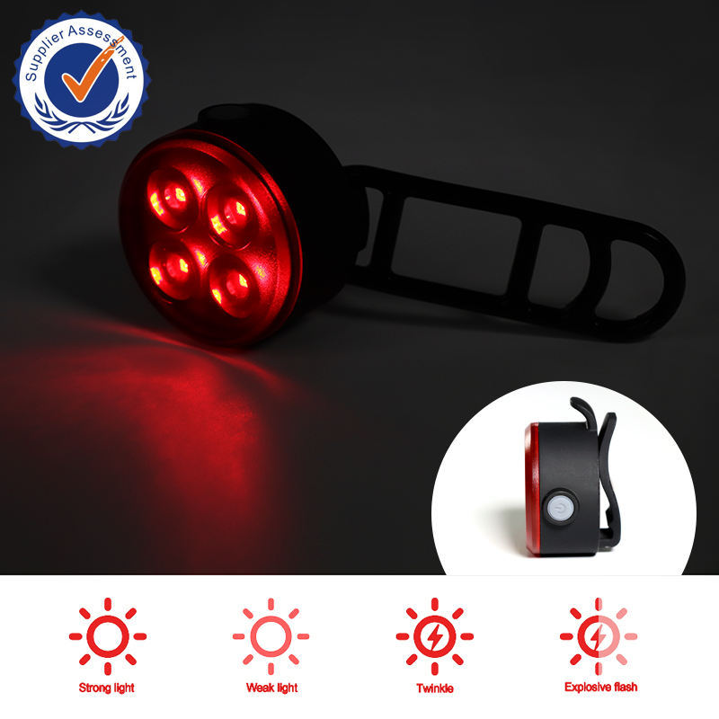 Superbsail Bright Cycling Bicycle Bike 3 LED Head Front Light 4 Modes USB Rechargeable Tail Clip Light Lamp Waterproof