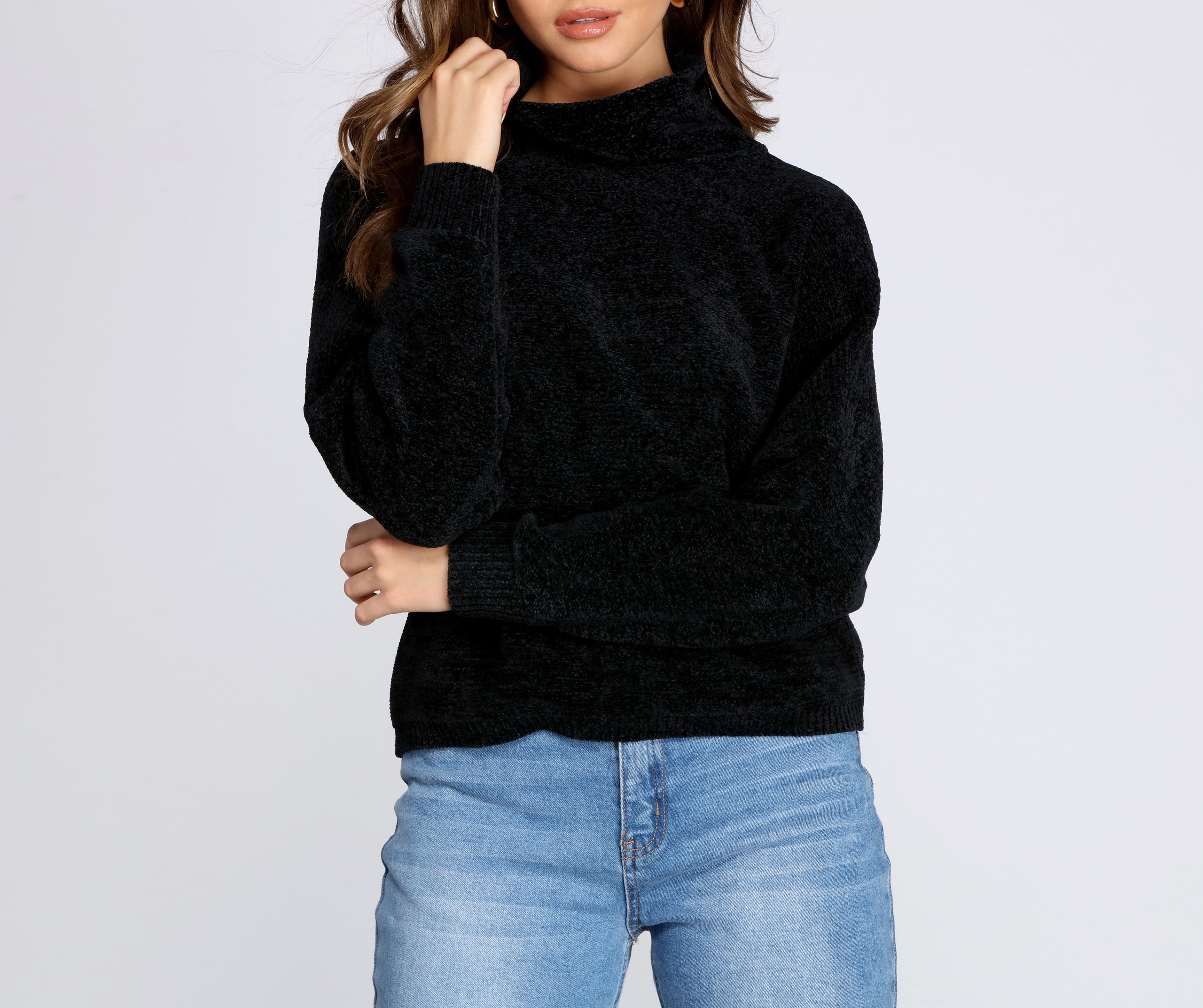 Cozy In Chenille Turtleneck Sweater