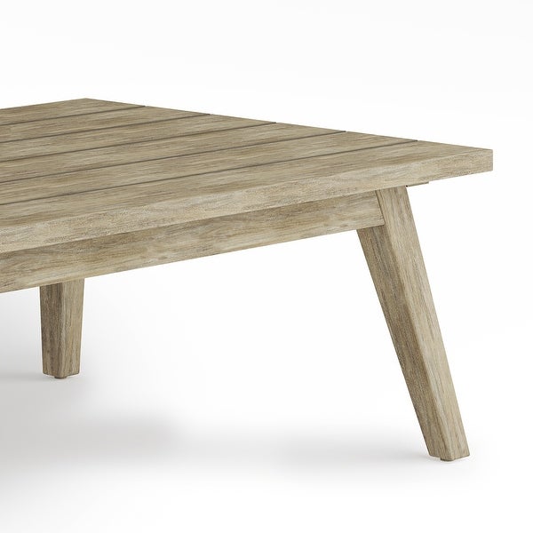 WyndenHall Luna 43 inch Wide Contemporary Outdoor Coffee Table in Brushed Natural Acacia - 25.5