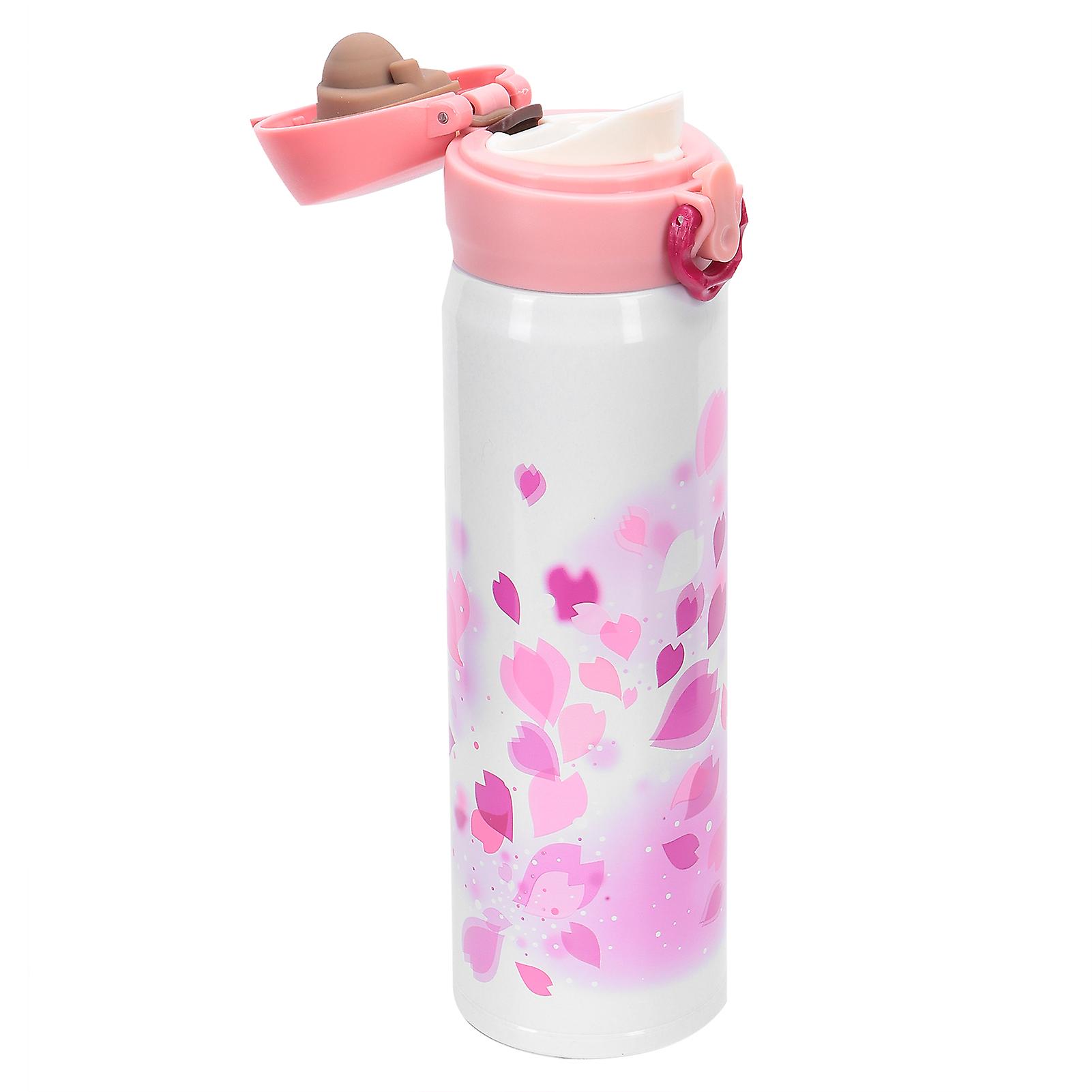 Vacuum Bottle Portable Beverage Cup With Removable Lid For Boys Girls Indoor Outdoorcherry Blossoms