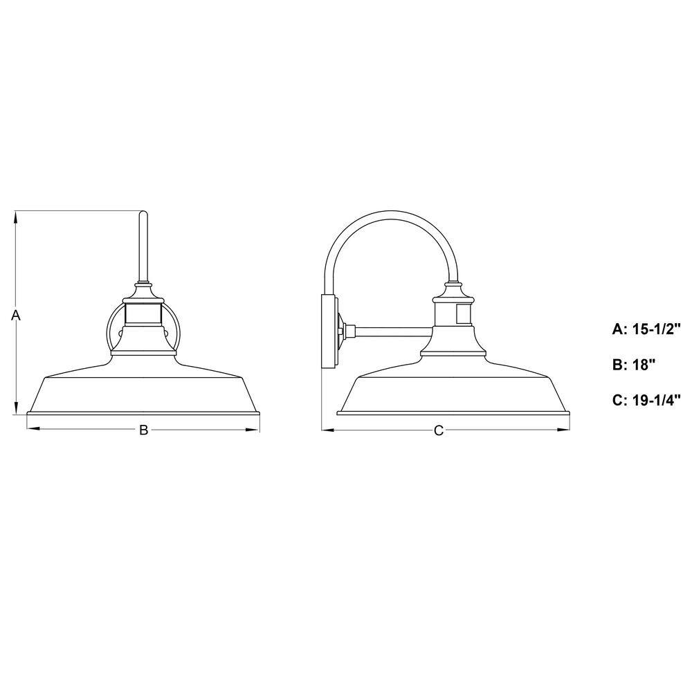 VAXCEL Dorado 18 in. W Metal Bronze Farmhouse Barn Motion Sensor Dusk to Dawn Outdoor Wall Light T0649