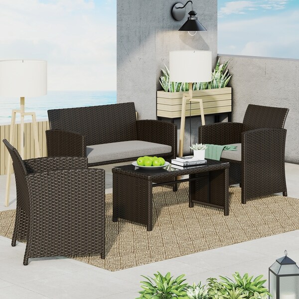 Corvus Alsace 4piece Outdoor Rattan Wicker Sofa Set