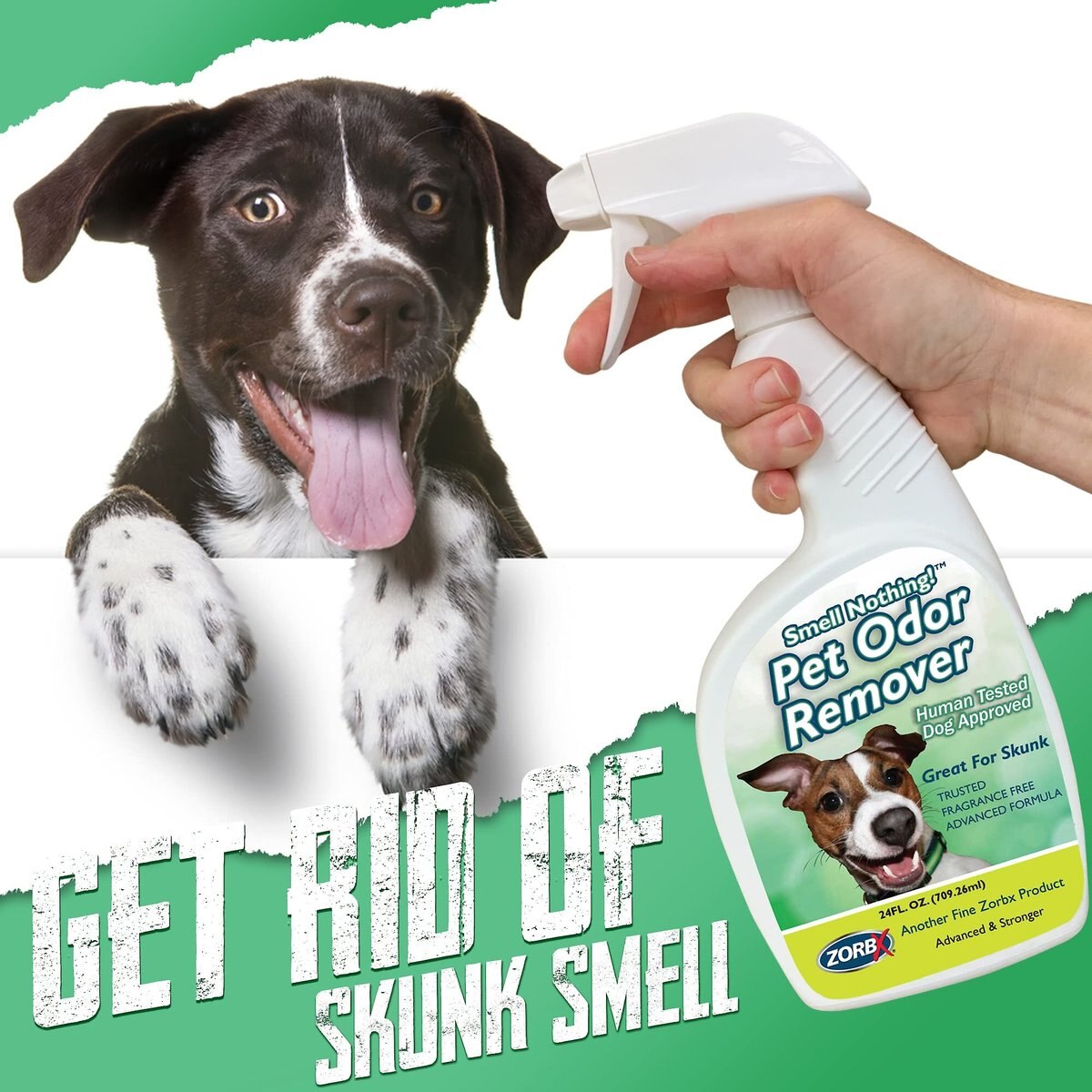 ZORBX Smell Nothing Pet Odor Remover， 24-oz bottle