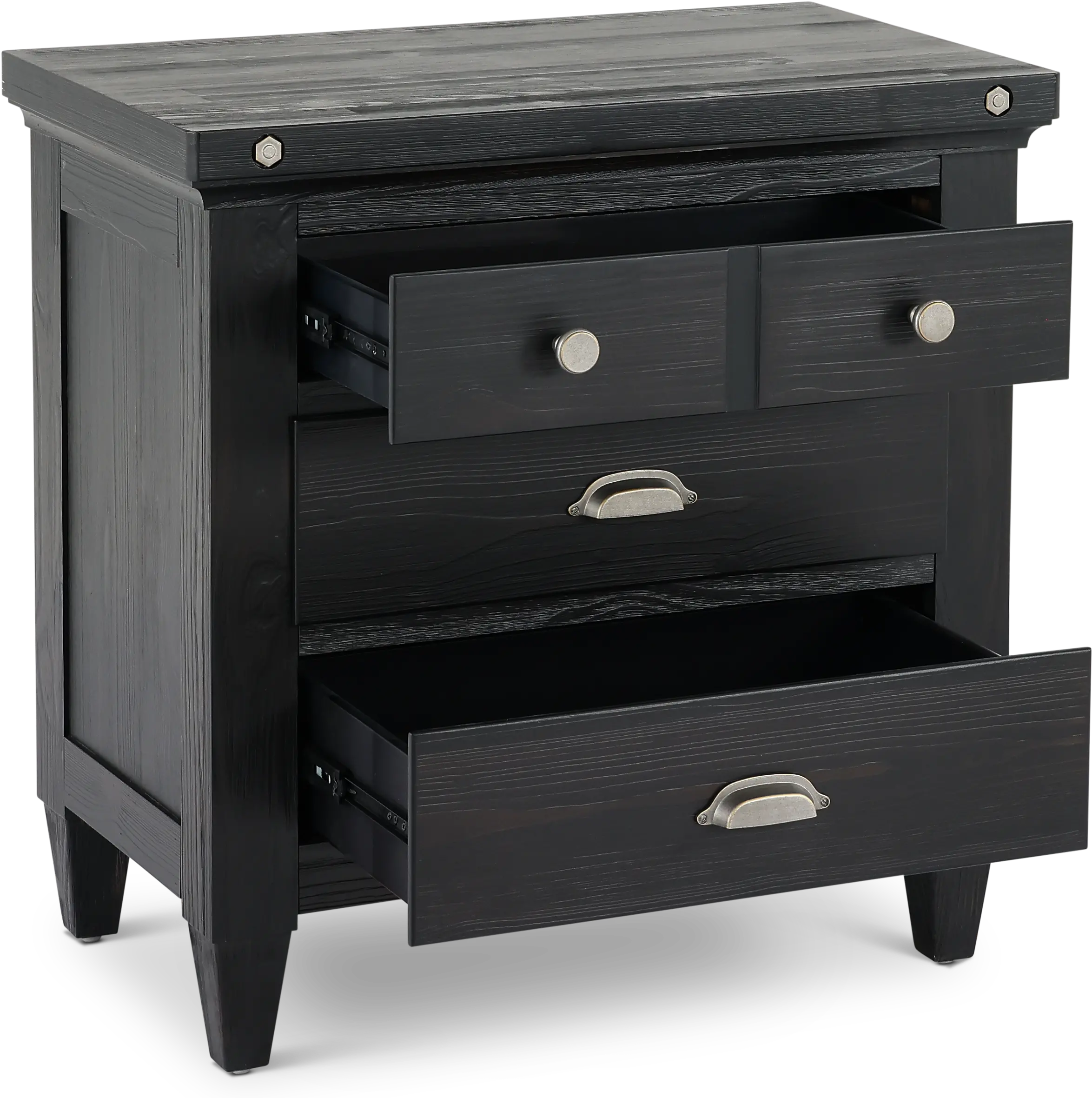 Sierra Obsidian Black Nightstand