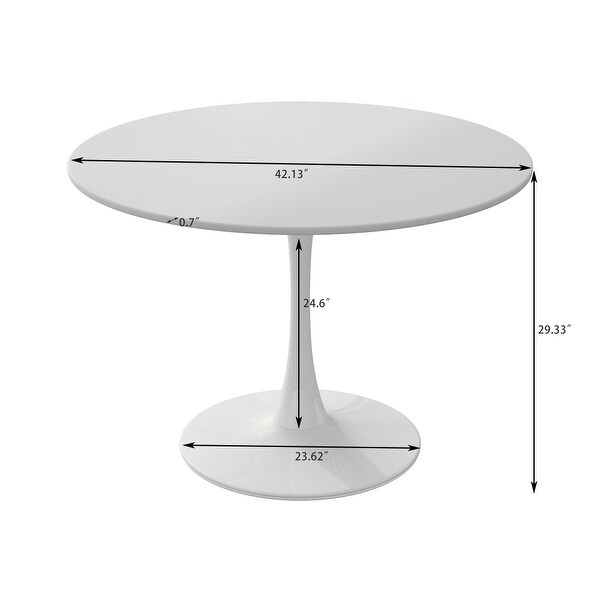 Modern 42 in. Round Dining Table with Round MDF Table Top，Metal Base