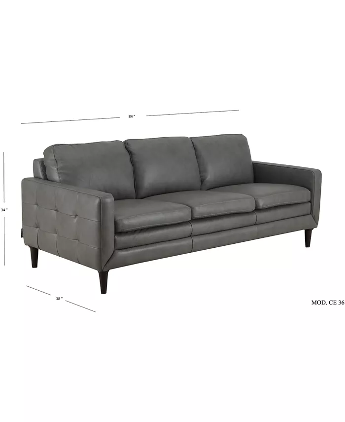 Furniture CLOSEOUT! Locasta 84 Tufted Leather Sofa