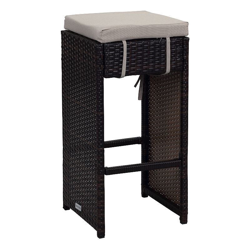 Safavieh Indoor / Outdoor Wicker Bar and Stool 7-piece Set