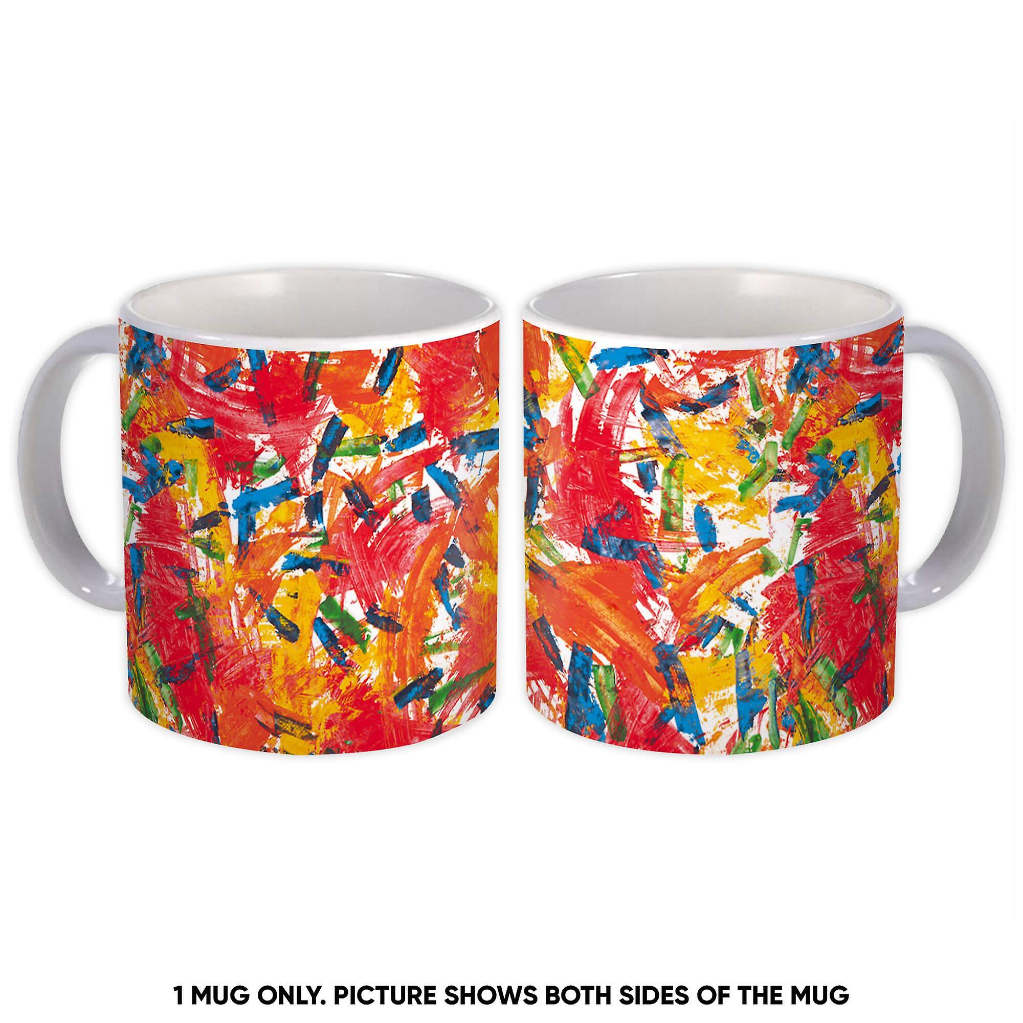 Gift Mug: Brush Paints Pattern Abstract