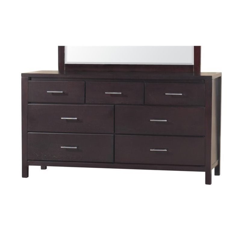 Bowery Hill 7 Drawer Double Dresser in Espresso