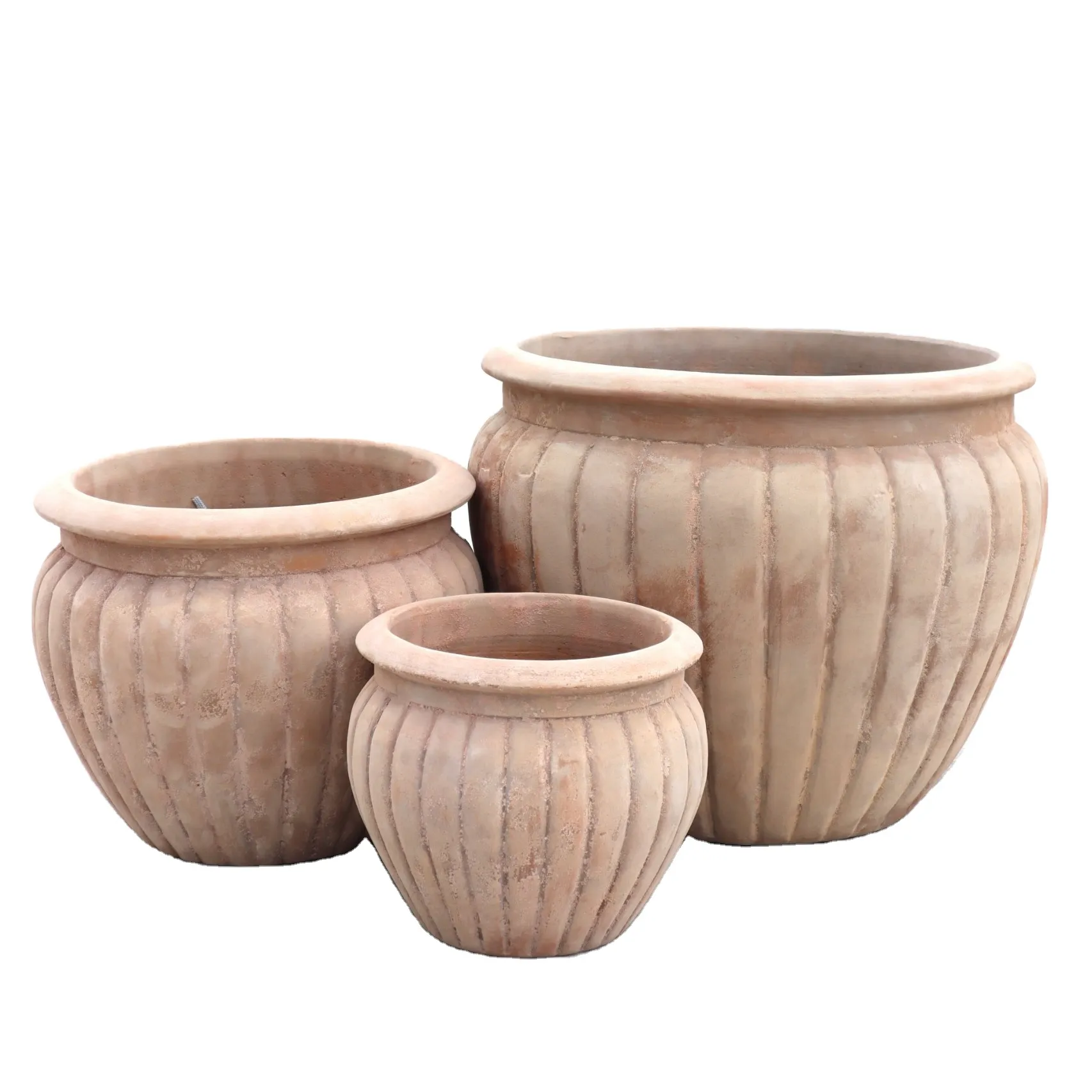 Big Antique Terracotta Pots New designs for garden decoration cheap price from Vietnam Nature with sets