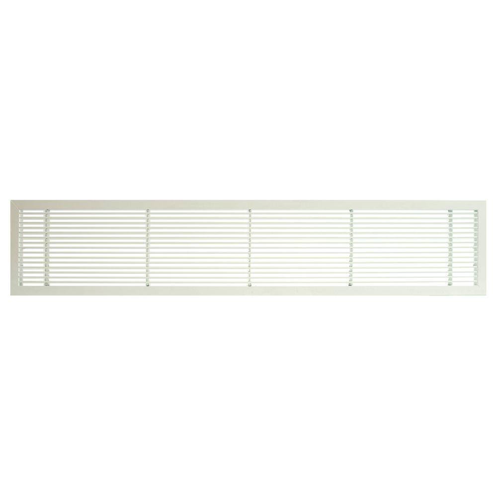 Architectural Grille AG10 Series 6 in. x 30 in. Solid Aluminum Fixed Bar SupplyReturn Air Vent Grille White-Matte 100063002