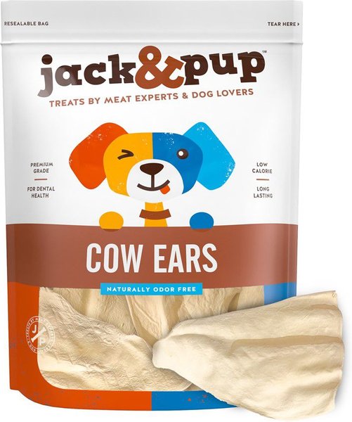 Jack and Pup White Cow Ears Dog Treats