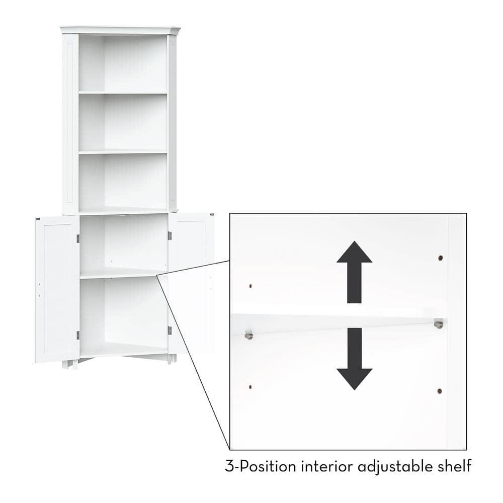 RiverRidge Home Somerset 26 in W x 1831 in D x 70 in H TwoDoor Corner Cabinet in White