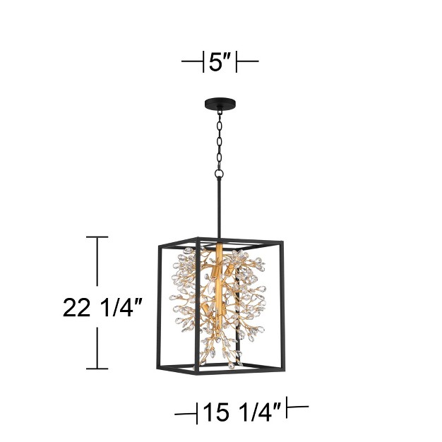 Wide Modern Clear Crystal 4 light Fixture For Dining Room House Foyer Kitchen Island