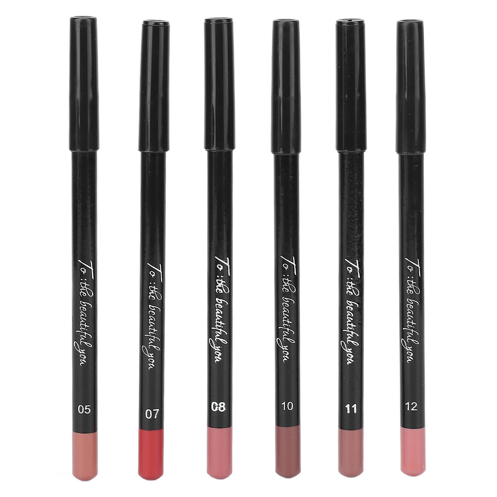 6pcs Lip Liner Professional Waterproof Matte Long Lasting Lip Pencil Pigmented Cosmetics#03