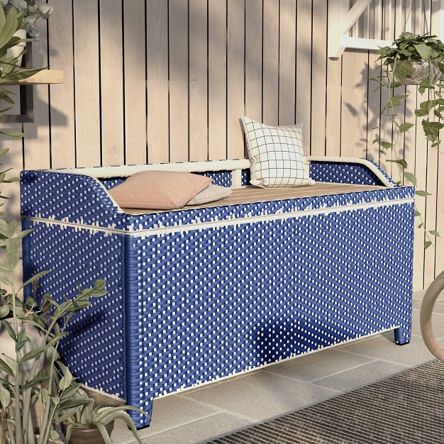 Maksville Outdoor Aluminum Storage Bench Mibasics