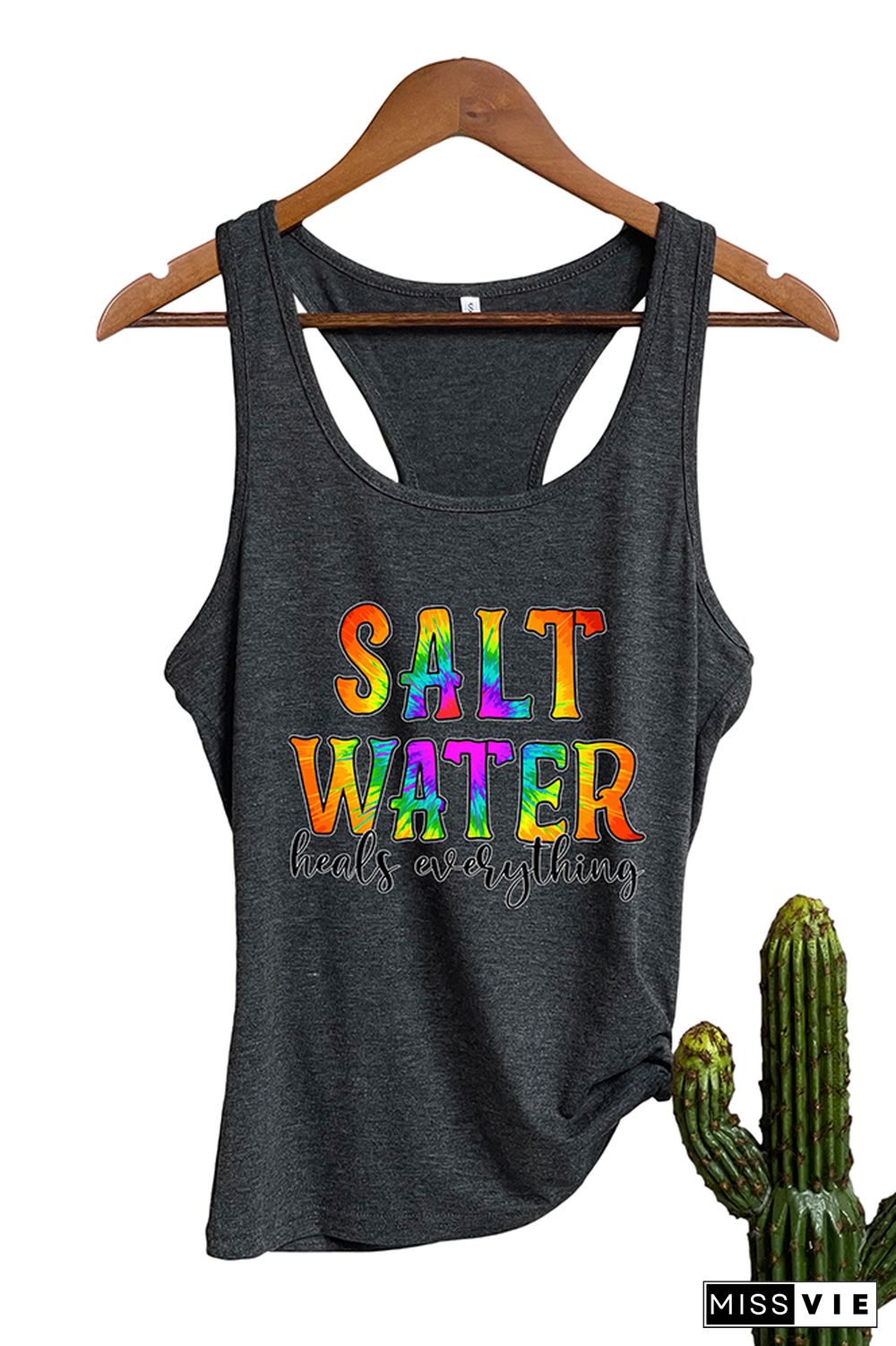 Salt Water Heels Everything Letter Print Graphic Tank Top