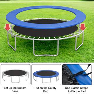 Gymax 10 ft. Trampoline Replacement Safety Pad Universal Trampoline Cover Blue GYM09620