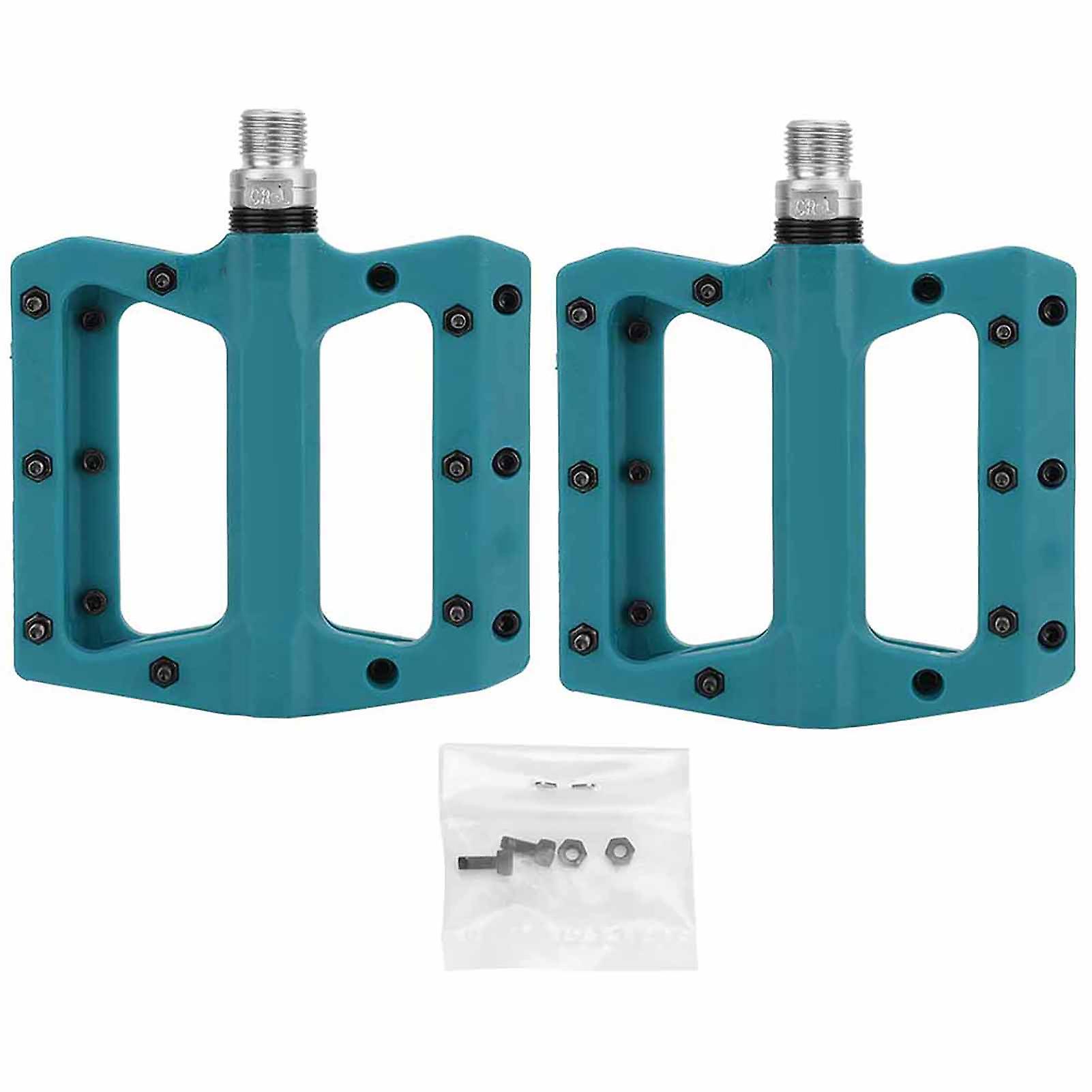 1 Pair Nylon Plastic Mountain Bike Pedal Lightweight Bearing Pedals For Bicycle(blue)