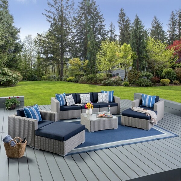 Santa Rosa Outdoor 8piece Wicker Sectional Sofa Set with Cushions by Christopher Knight Home