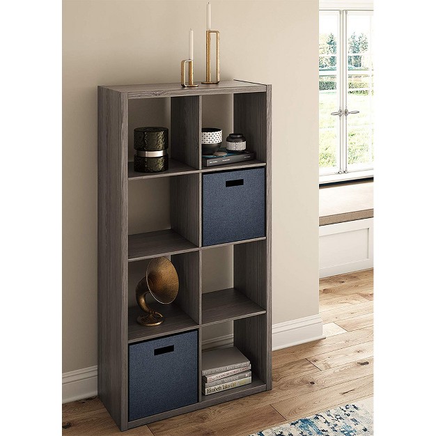 Closetmaid Bookcase Open Back 8 cube Storage Organizer Graphite Gray 2 Pack