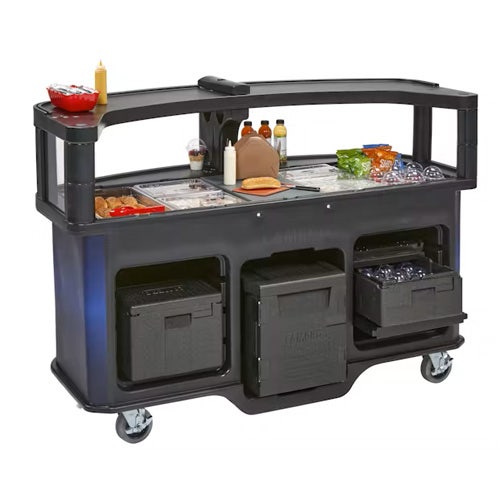 Cambro CVC75W - Mobile Vending Cart - The Safety-First Design Includes Safety Barriers， Blue