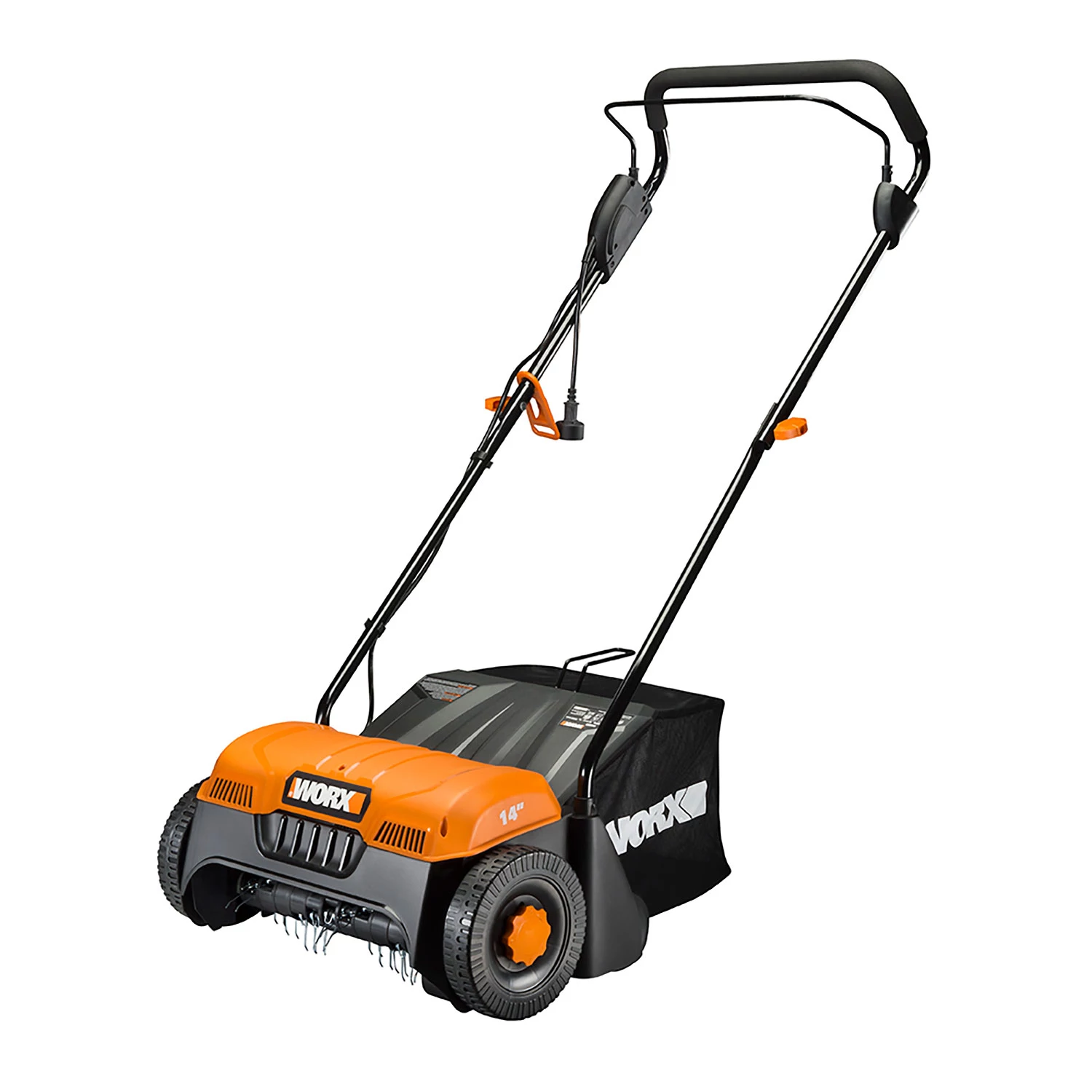 WORX WG850 12 Amp 14 Inch Corded Electric Dethatcher， Black