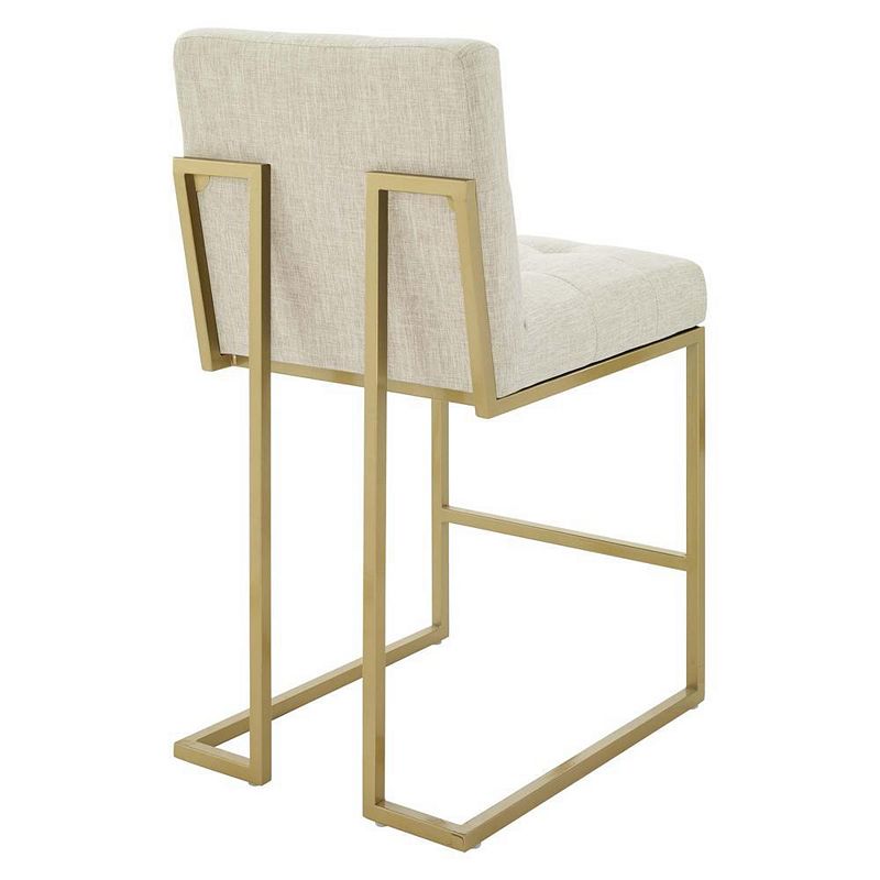 Modway Privy Gold Stainless Steel Upholstered Fabric Counter Stool