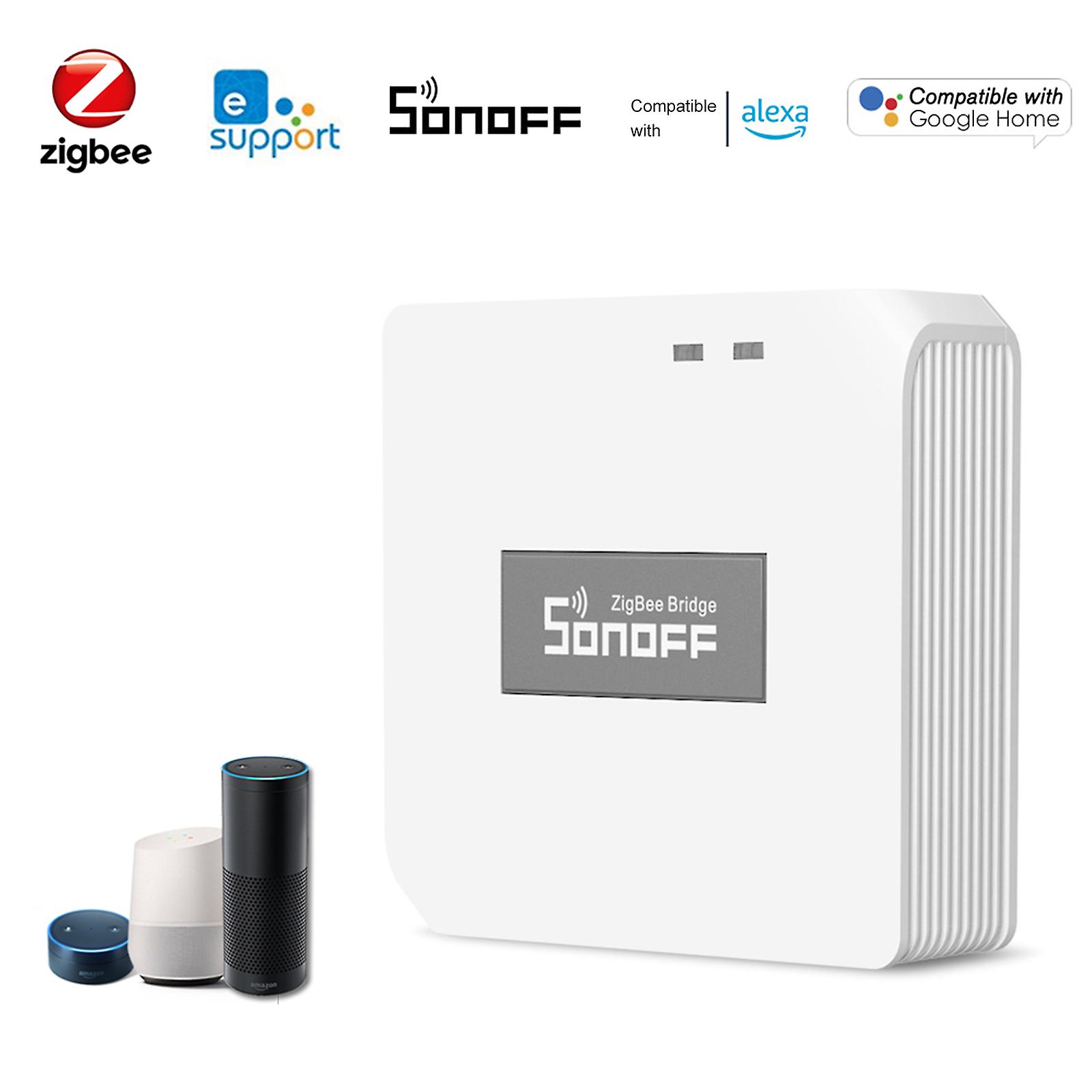 White Sonoff Zbbridge Smart Zigbee Bridge Zigbee 3.0 App Wireless Remote Controller Smart Home Bridge Voice Control Compatible With Alexa Google Home