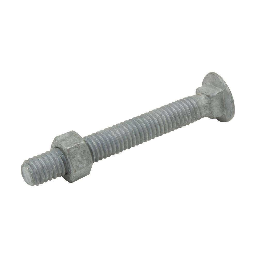 Everbilt 38 in. x 3 in. Galvanized Steel Carriage Bolt with Nut (10-Pack) 328504EB