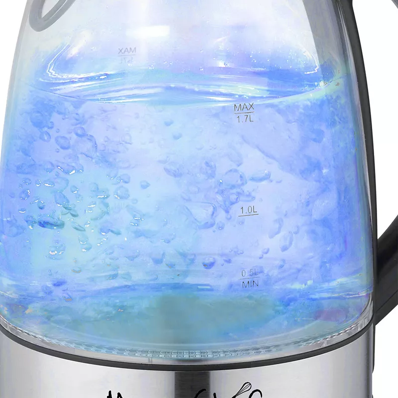 MegaChef 1.7-Liter Glass and Stainless Steel Electric Tea Kettle