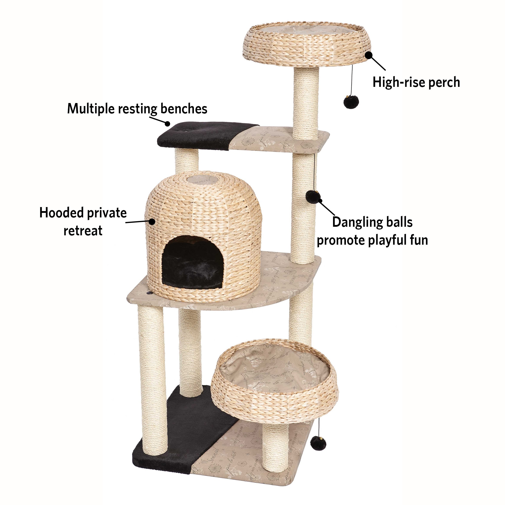 Midwest Feline Nuvo Biscayne Cat Tree， 59.75