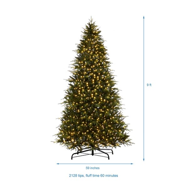 Traditional Artificial Christmas Tree with Lights，Prelit Christmas Tree，Pine Fir Christmas Tree with LED Lights