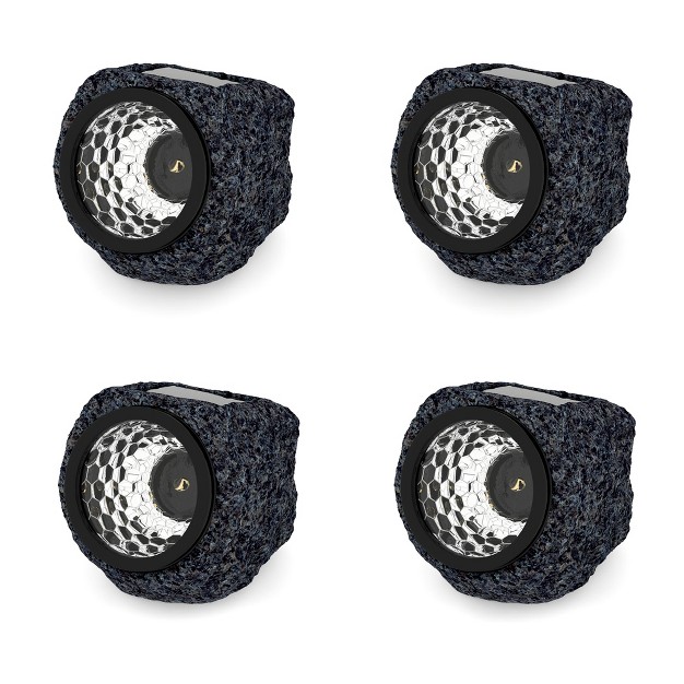 Pure Garden Led Solar Rock Landscaping Lights Set Of 4