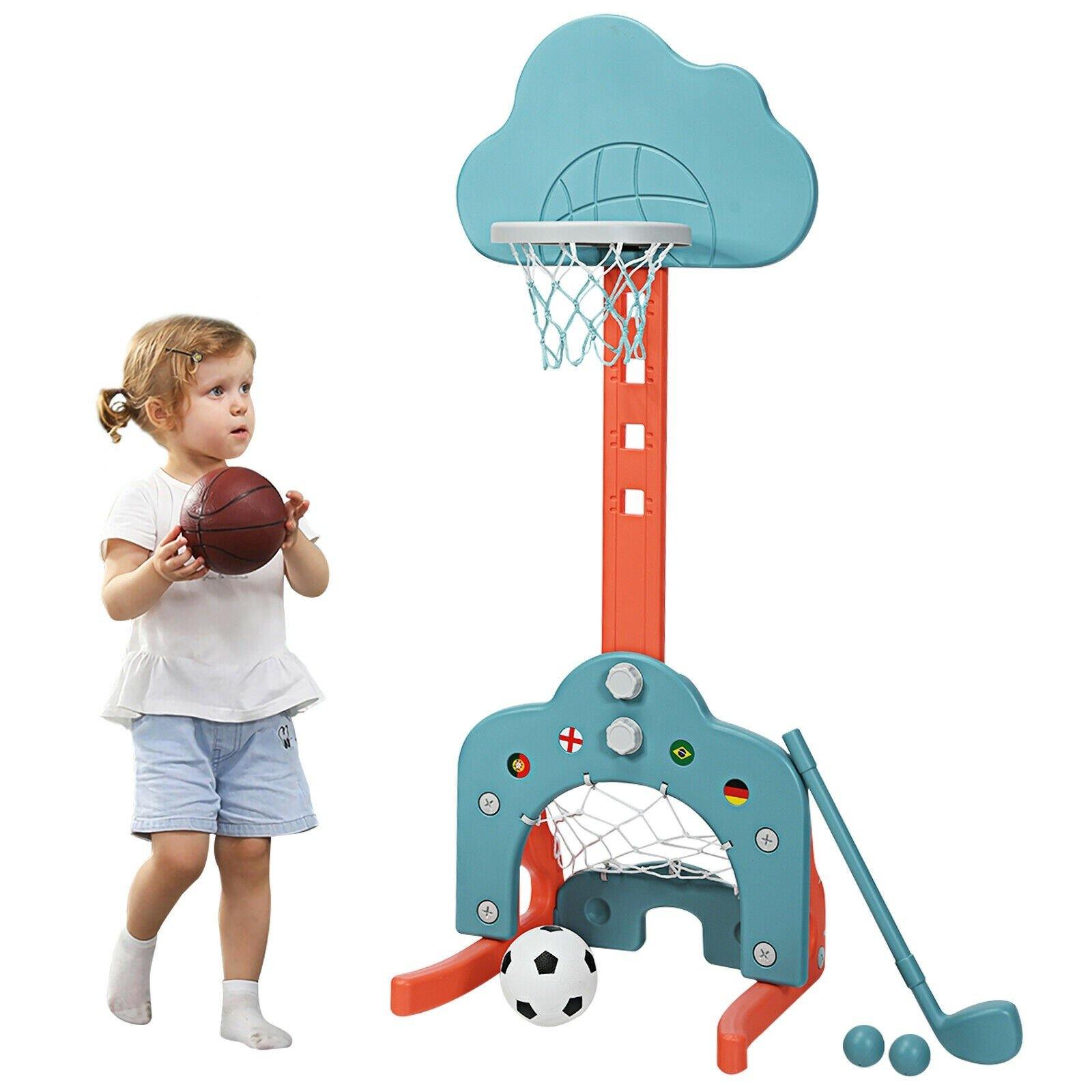 Costzon Kids Basketball Hoop, Toddler Sports Activity Center w/ 5 Adjustable Height Levels