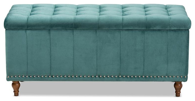 Baxton Studio Kaylee Modern and Contemporary Teal Blue Velvet Fabric...   Eclectic   Footstools And Ottomans   by Fratantoni Lifestyles  Houzz